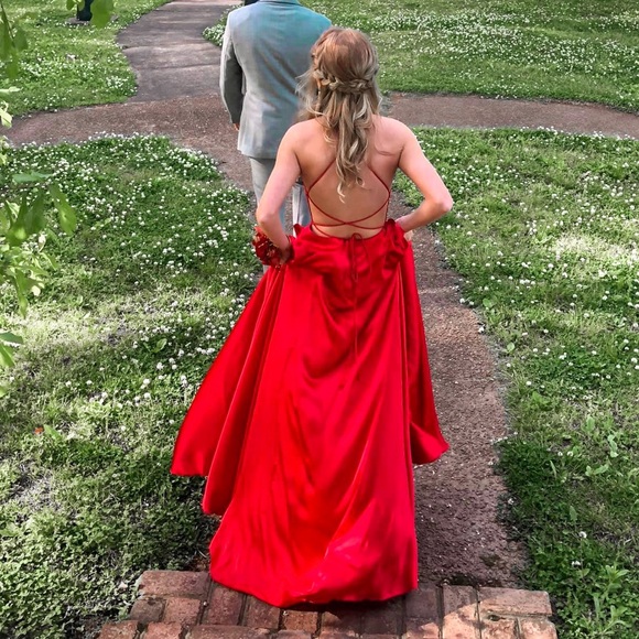 Red Sherri Hill Dress #51631 - Picture 3 of 6